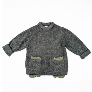Zara Olive Green & Black Marled Mitten Sweater 9-12 Months